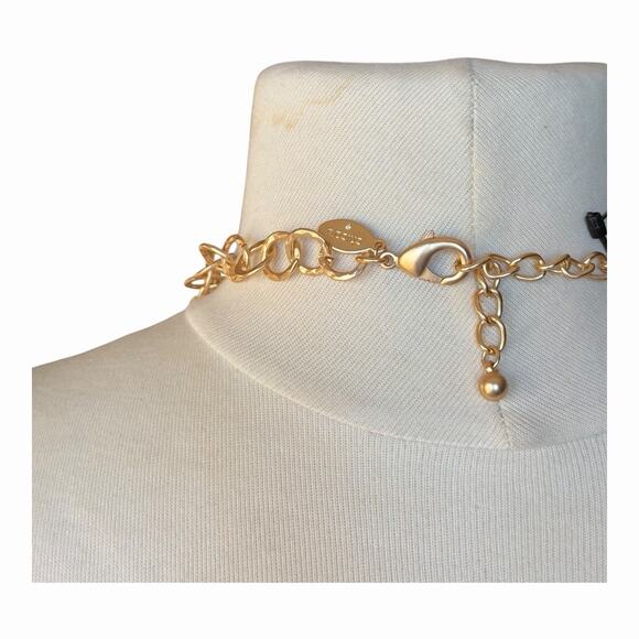 Chico’s NWT Bohemian Statement Necklace Gold Tone Chains Colorful Multi Charm - Picture 9 of 10